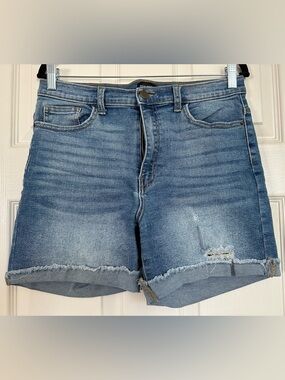 Classic High-Rise Blue Denim Jean Shorts
